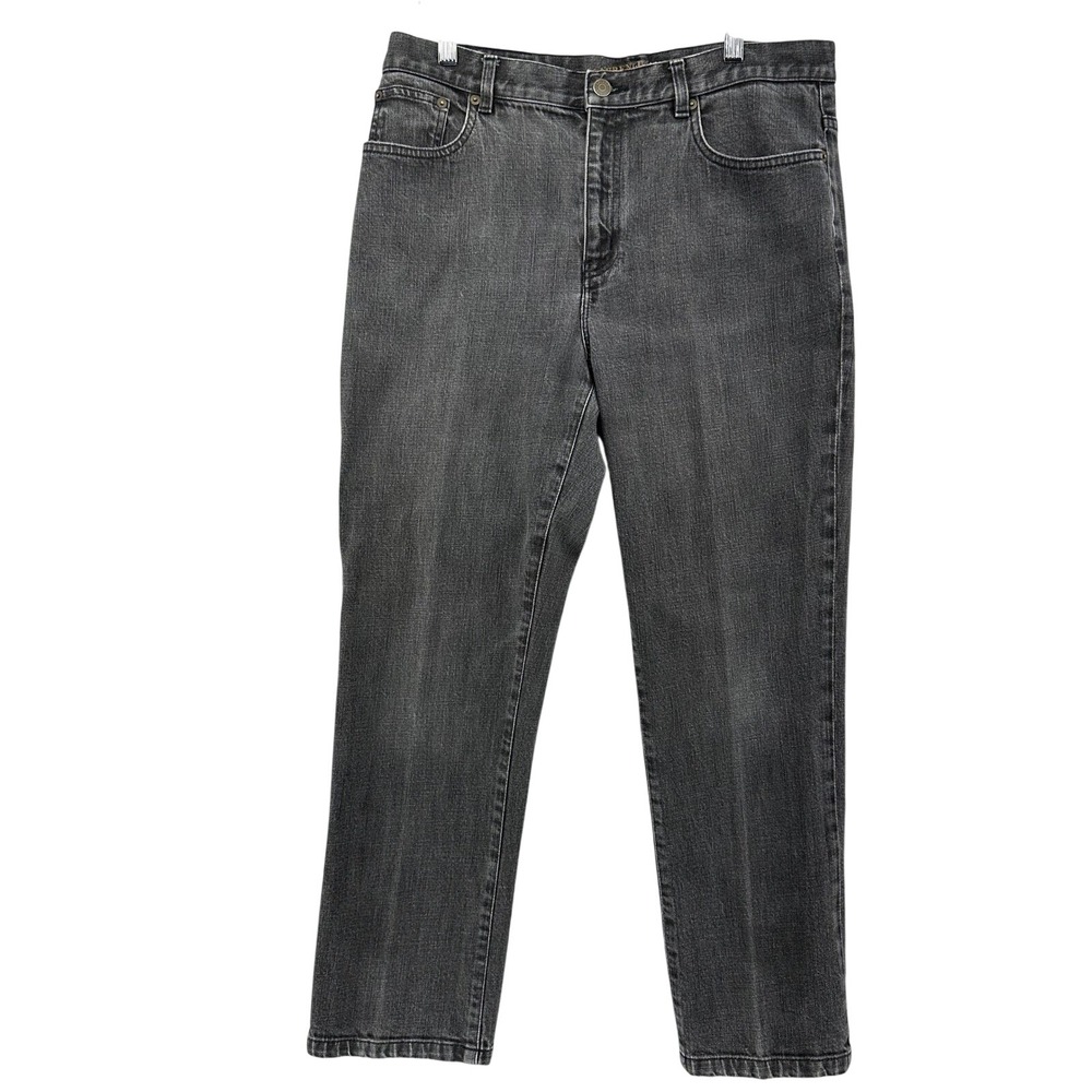 Lauren Jeans Co. Ralph Lauren Black Wash Straight Leg Jeans Women's 12P 32x26"